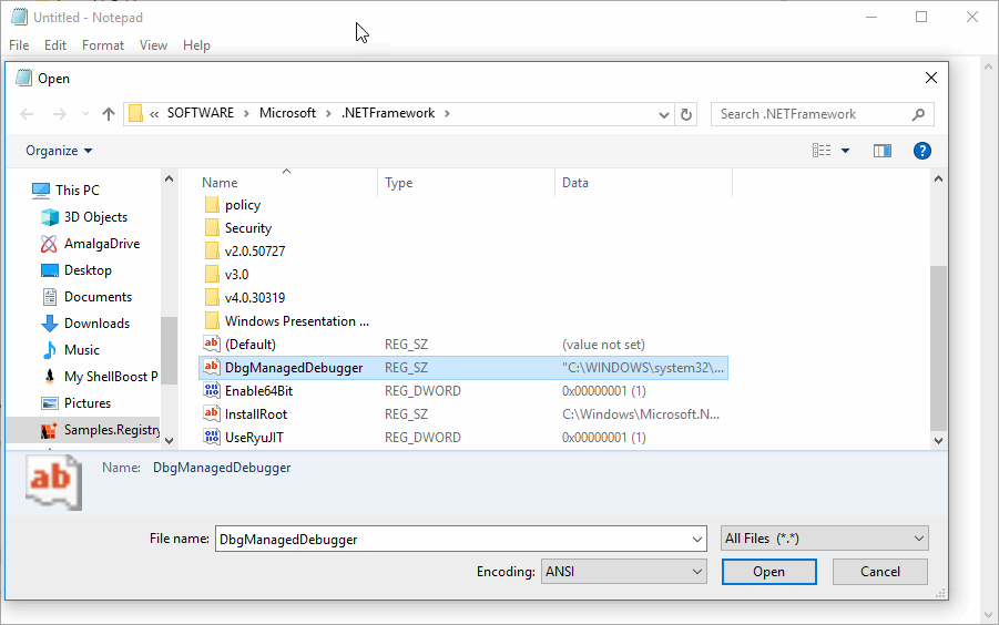 Registry Folder sample