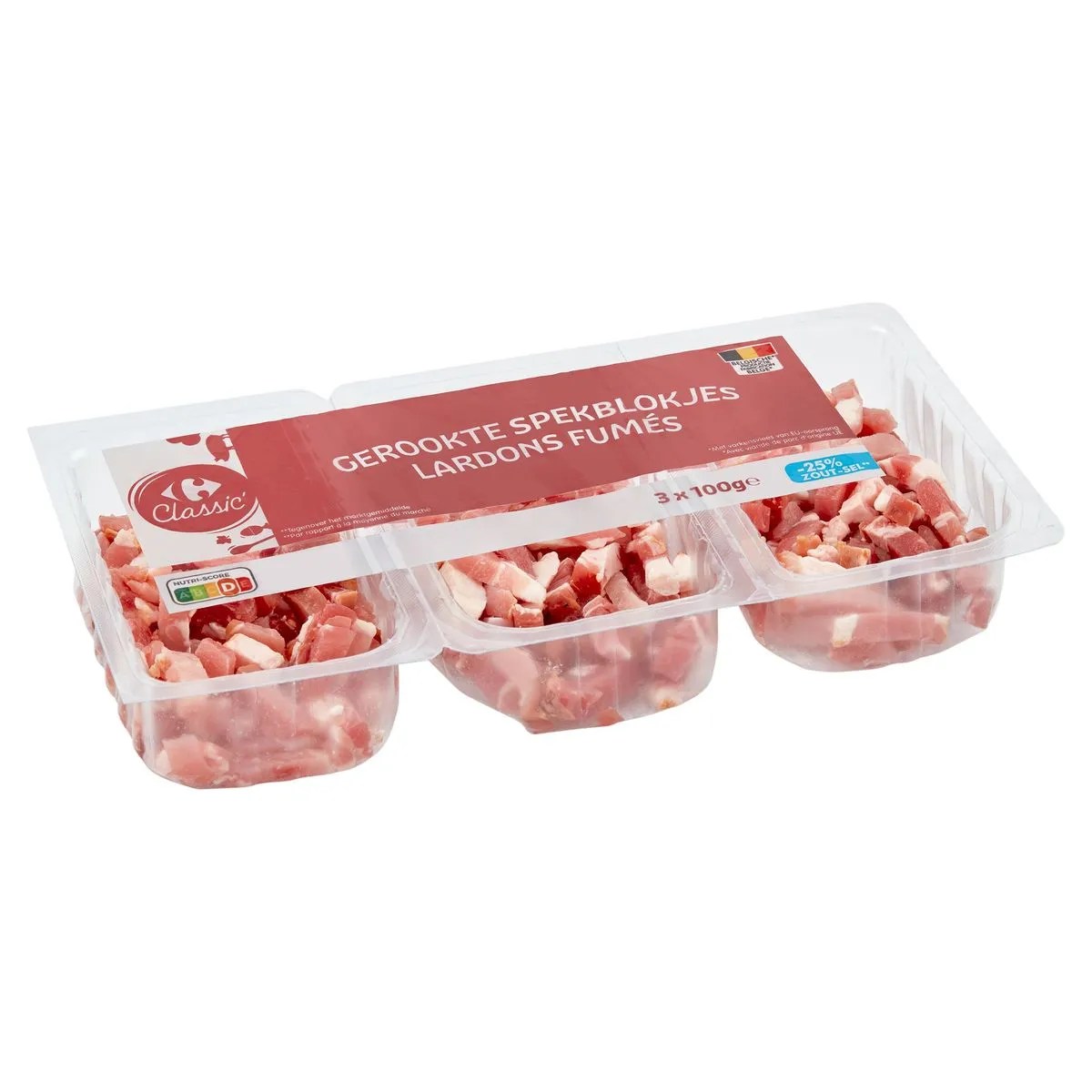 Classic' Lardons Fumés 3 x 100 g Carrefour Belgique