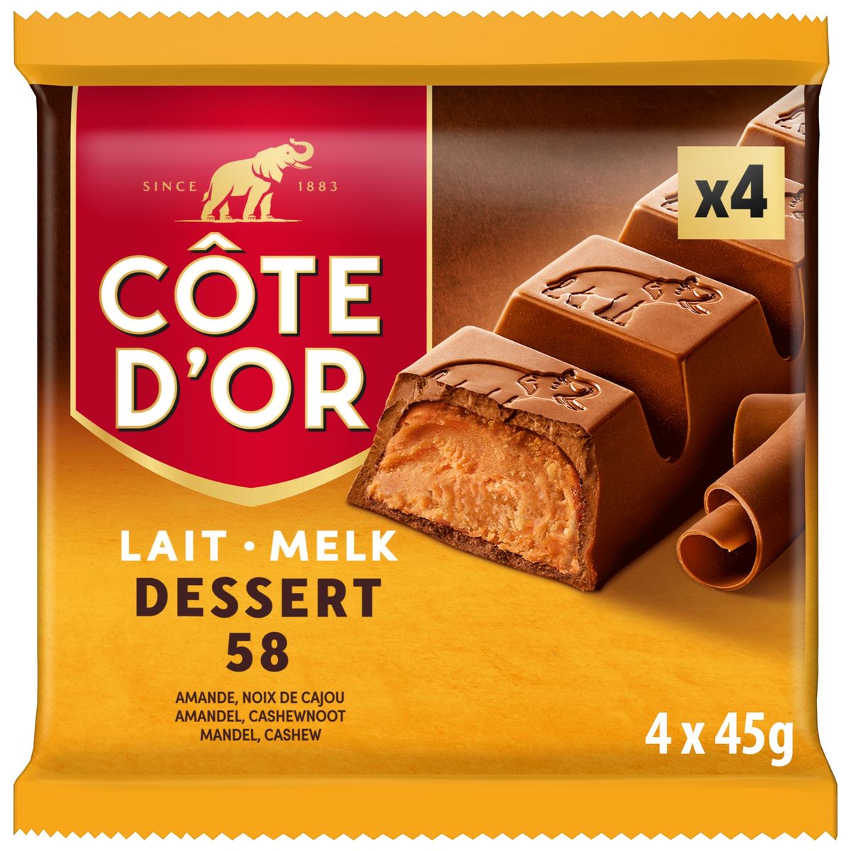 Côte d'Or Chocolat au Lait Dessert 58 4 x 45 g Carrefour Site