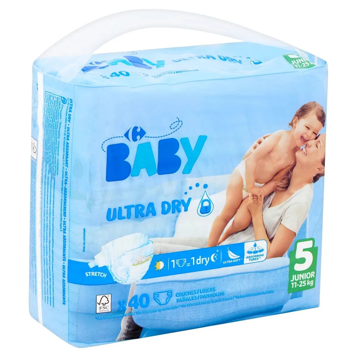 Baby Ultra Dry 5 Junior 1125 kg 40 Couches Carrefour Belgique