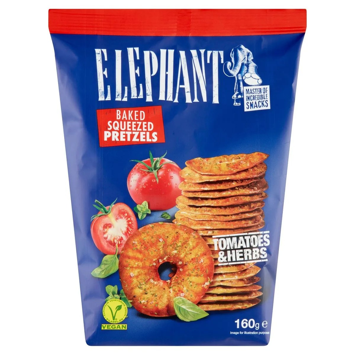 Baked Squeezed Pretzels Tomatoes & Herbs 160 g Carrefour België