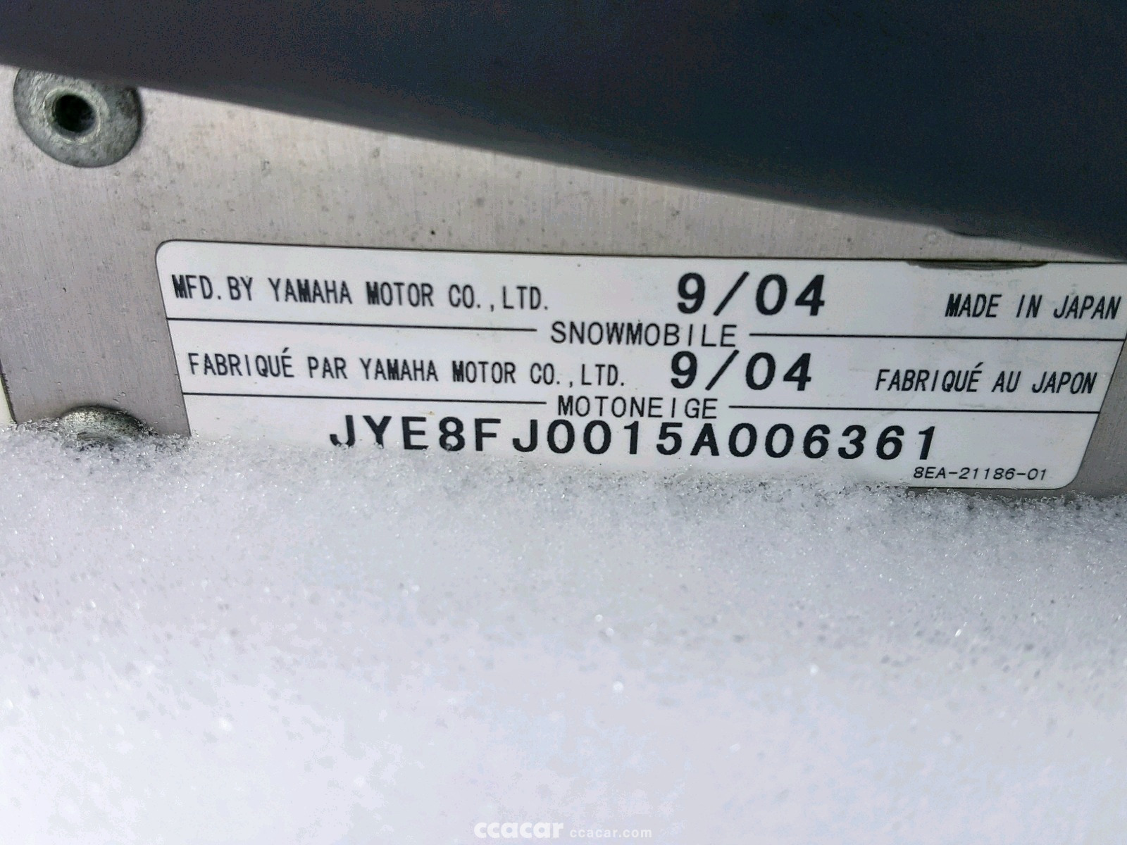 2005 Yamaha Snowmobile Salvage & Damaged Cars for Sale