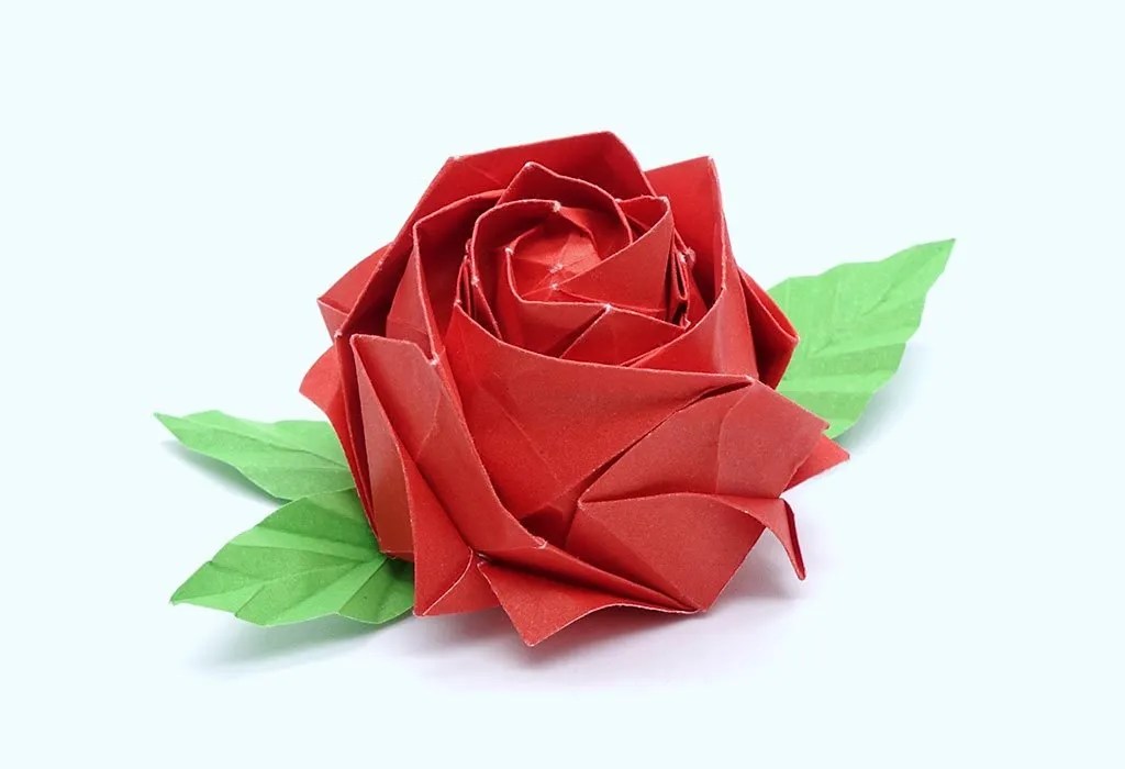 Origami Rose With Stem
