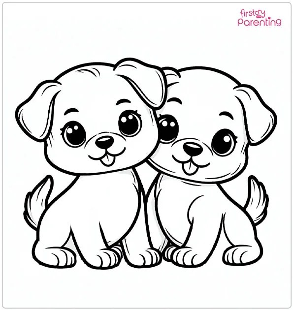 25 Puppy Coloring Pages Free Printable, Sheets and Images for Kids