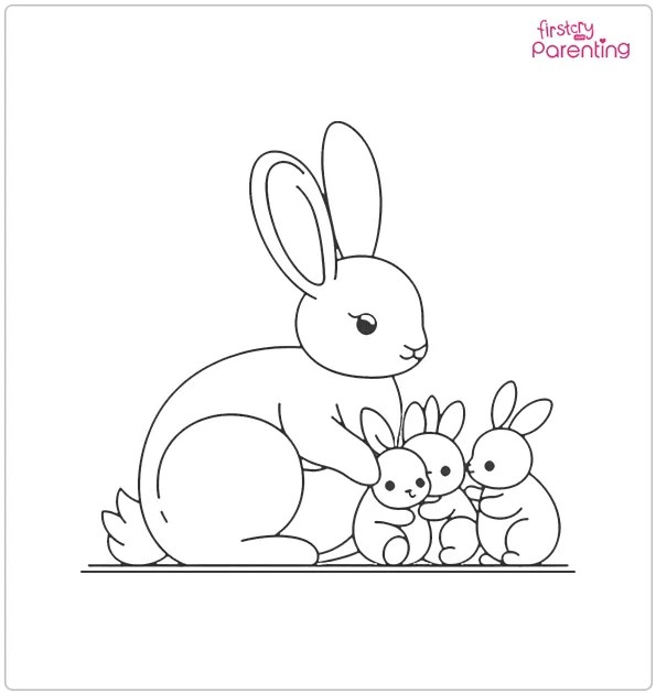 Rabbits Coloring Pages Realistic Bunny Coloring Pages