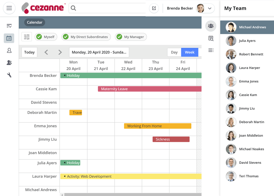 Integrated Absence Management Software Cezanne HR