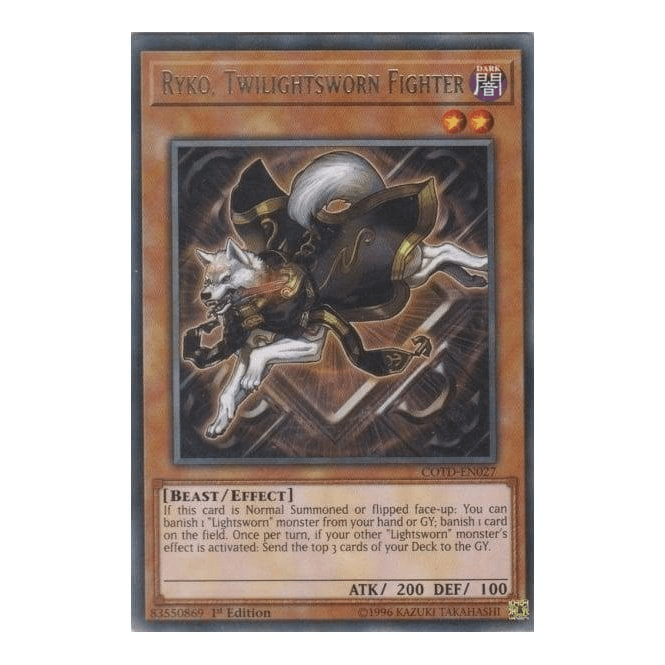 YuGiOh! Card COTDEN027 Ryko. Twilightsworn Fighter (Rare) Chaos Cards