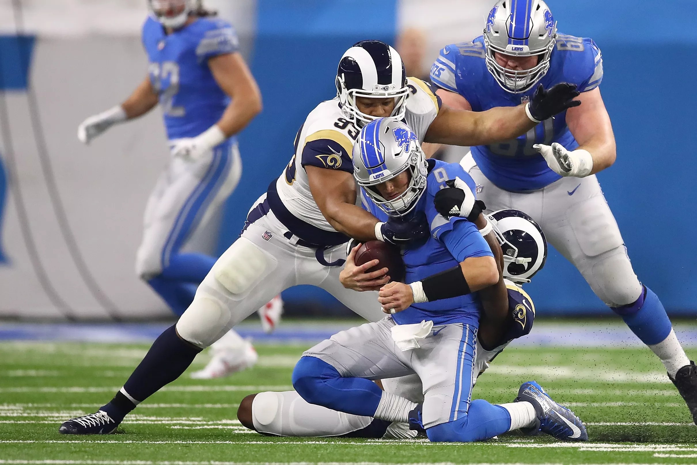 Los Angeles Rams at Detroit Lions Game balls celebrate defensive improvement
