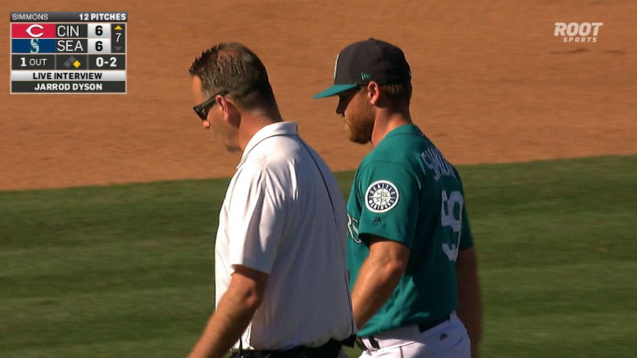 Simmons throws bullpen session at Safeco