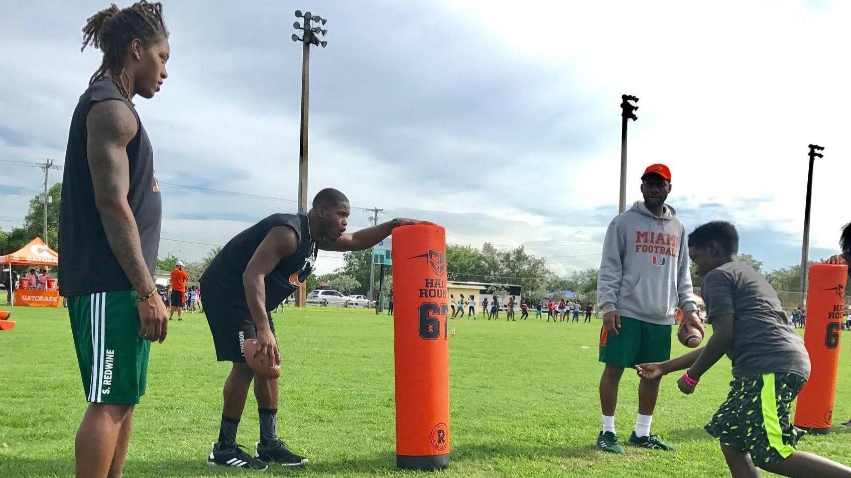For Hurricanes, youth football camps a chance to give back to