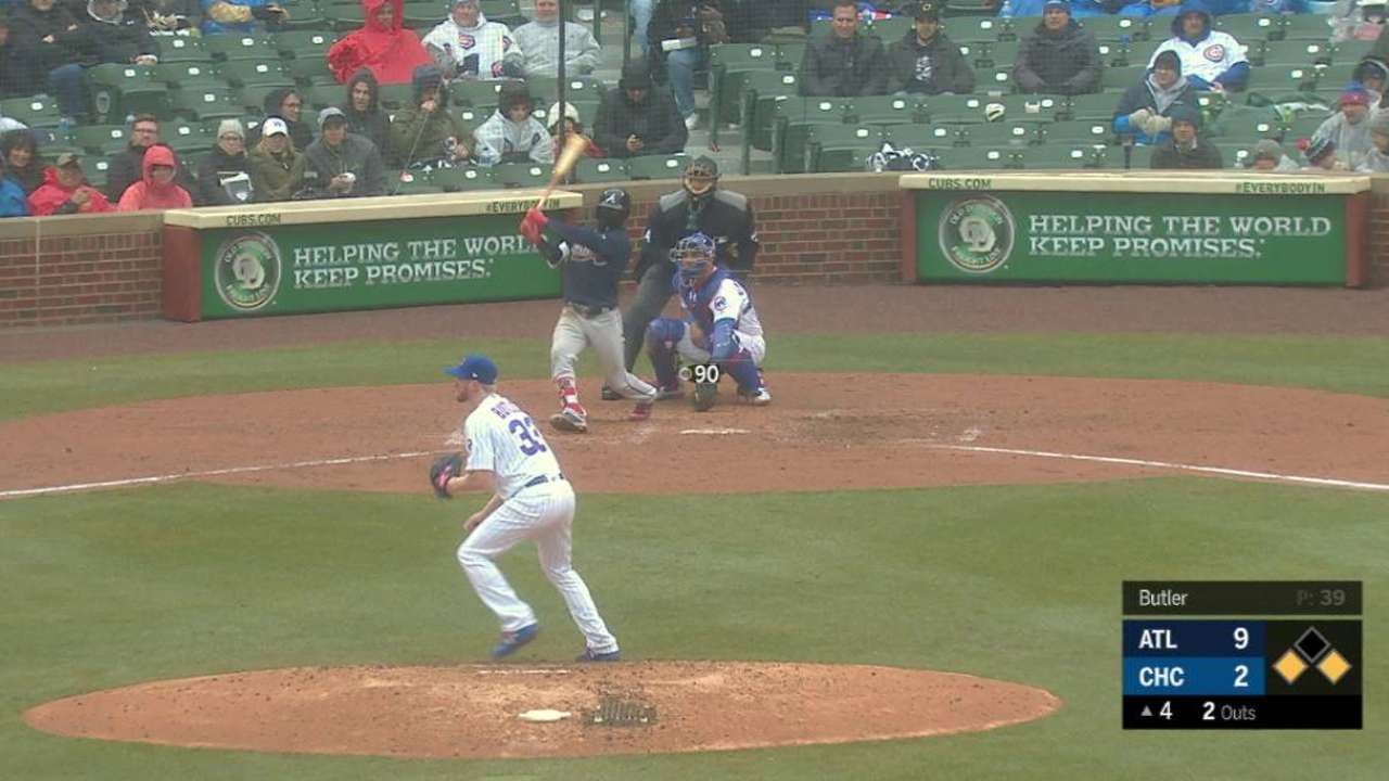 Video Braves react to weather, loss to Cubs