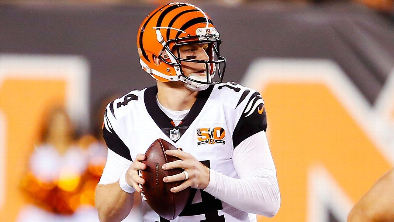 Andy Dalton's struggles go beyond the offensive line, date to 2016