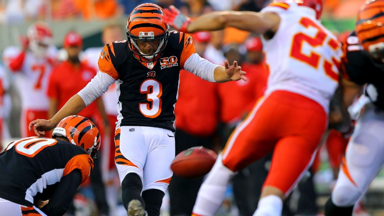 Kicker Jake Elliott heads Bengals practice squad