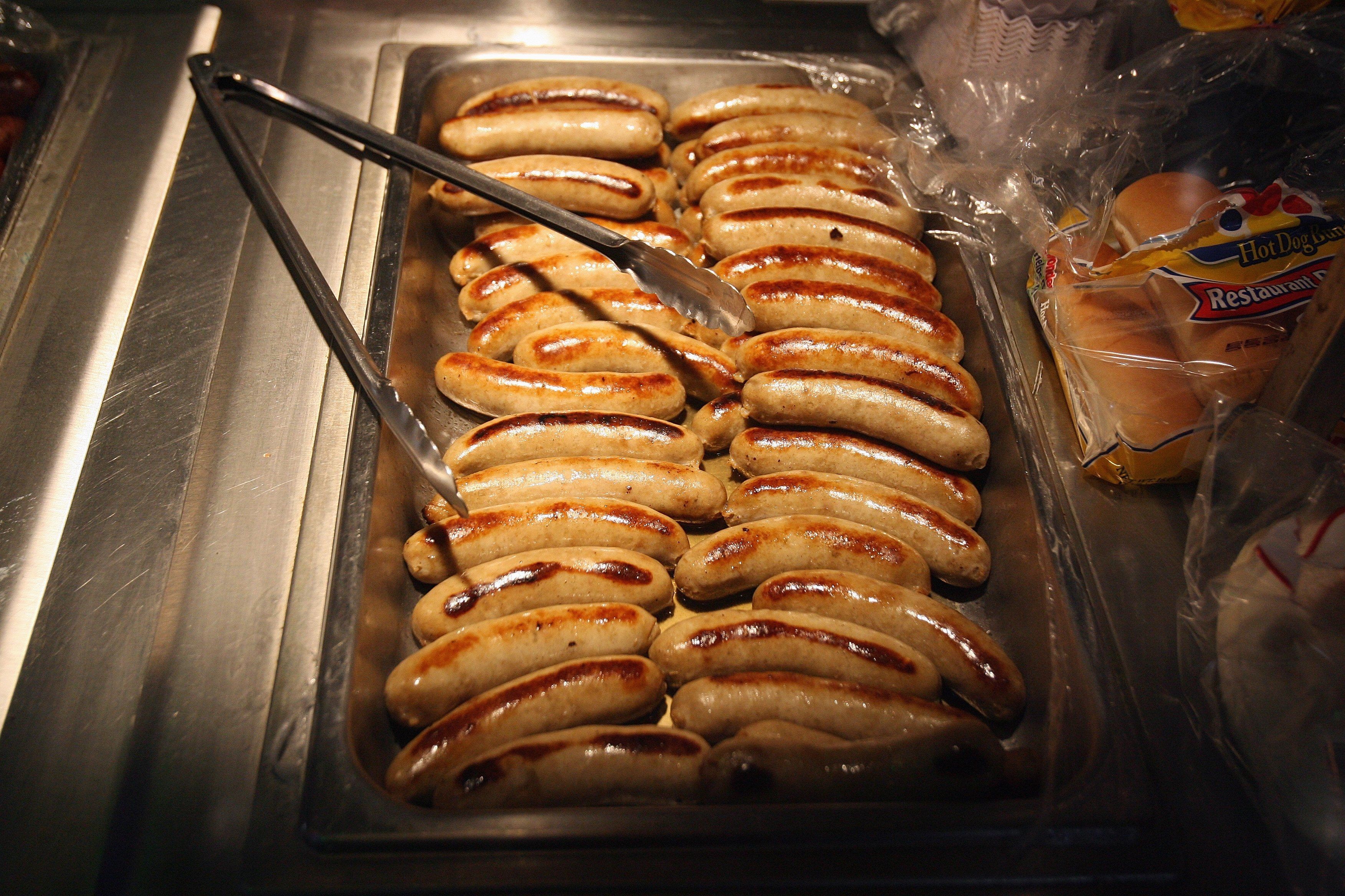 Milwaukee Brewers Cheddar Beer Bratwurst On Deck at MLB Food Fest