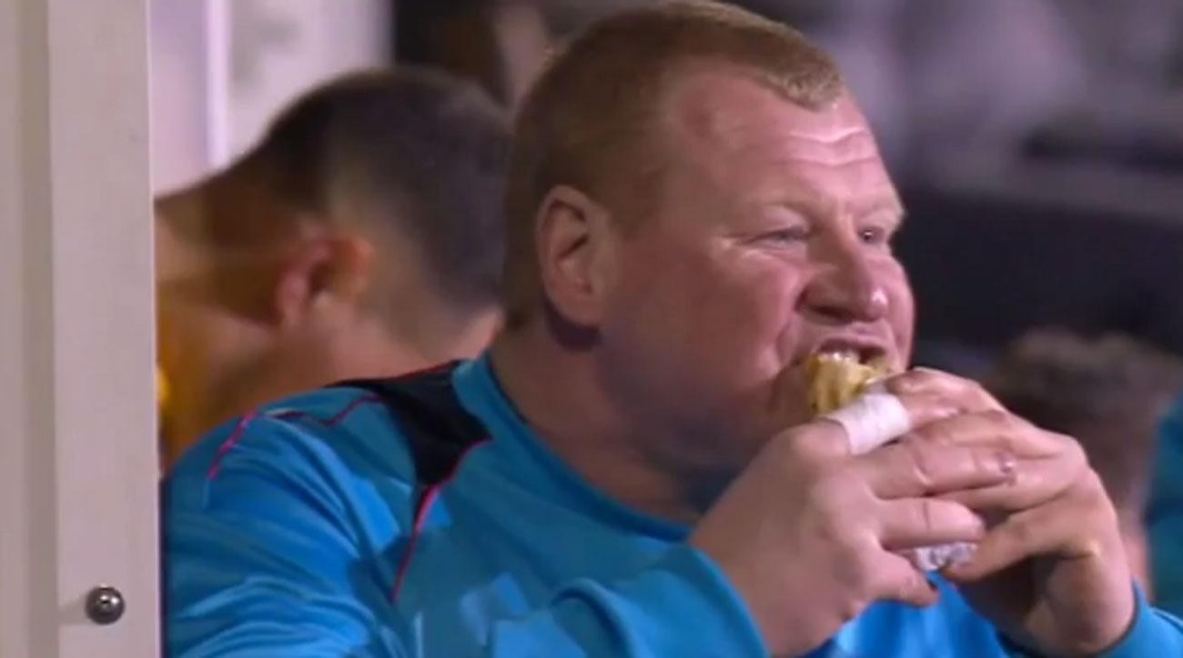 Sutton United's 280pound goalie was eating pie during FA Cup match vs