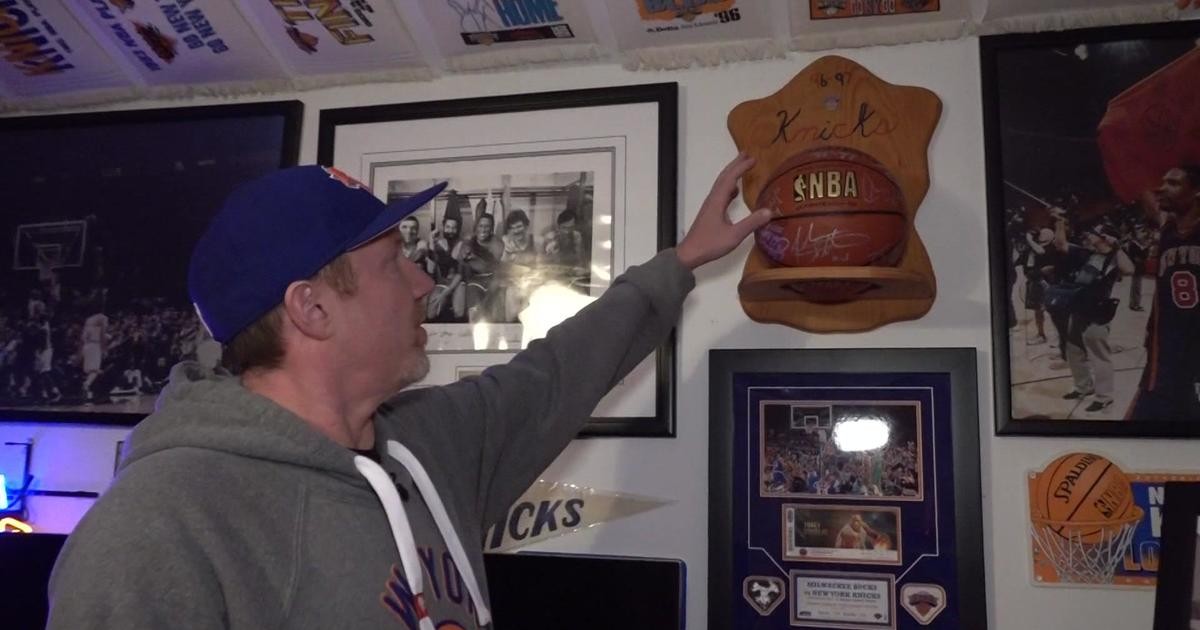 Knicks superfan shows CBS2 his impressive man cave of memorabilia