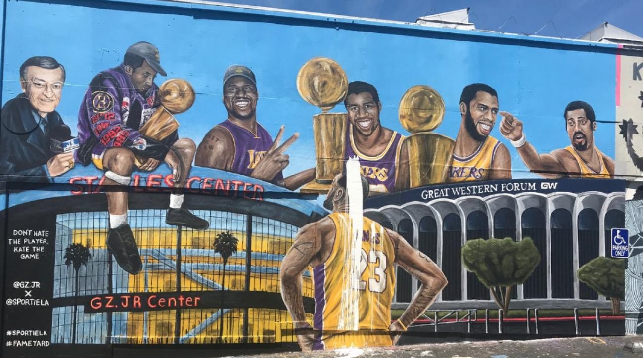 Second Lakers Mural in Los Angeles Vandalized, Fans Help Artist Repaint