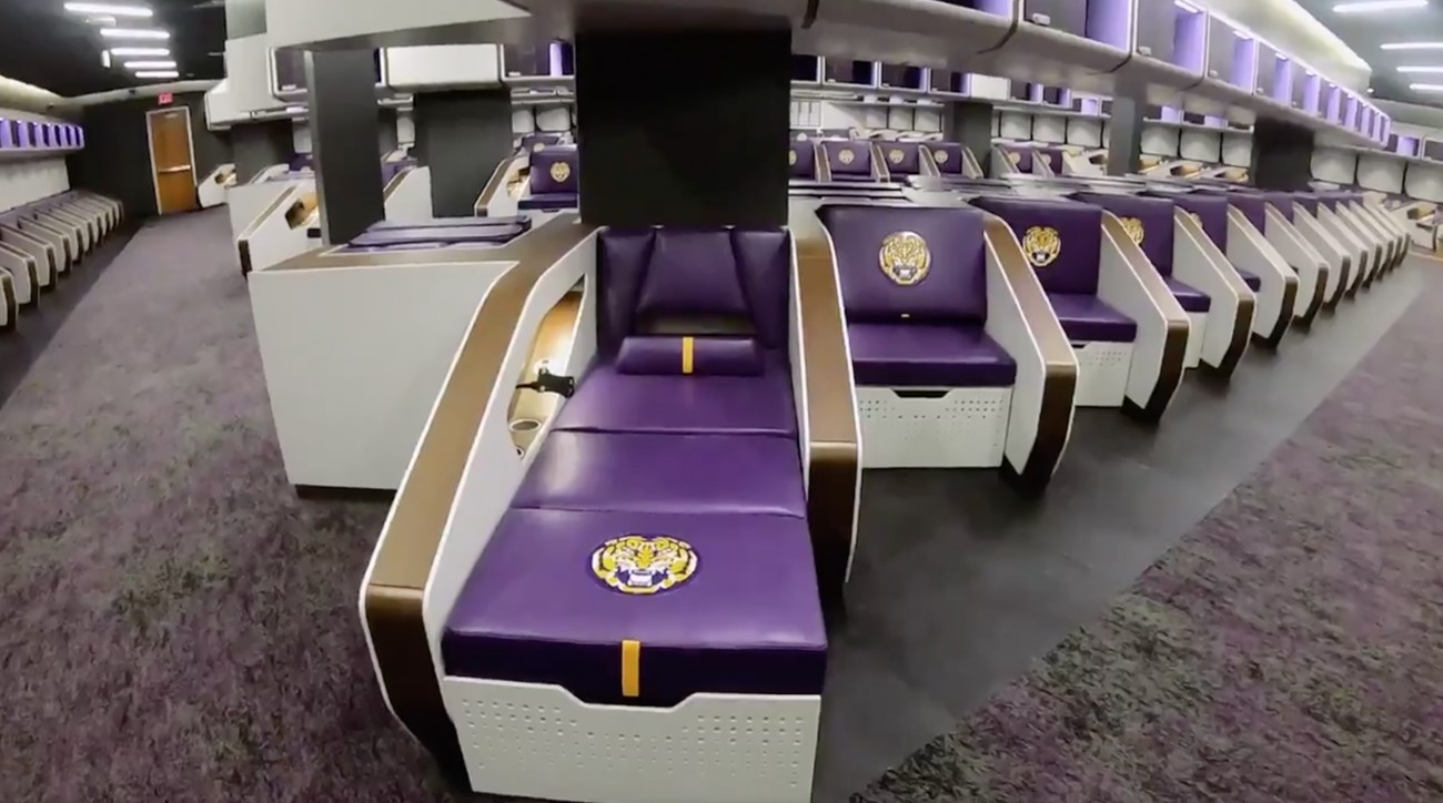 LSU's Insane Newly Renovated Locker Room Gives Each Player a Sleep Space