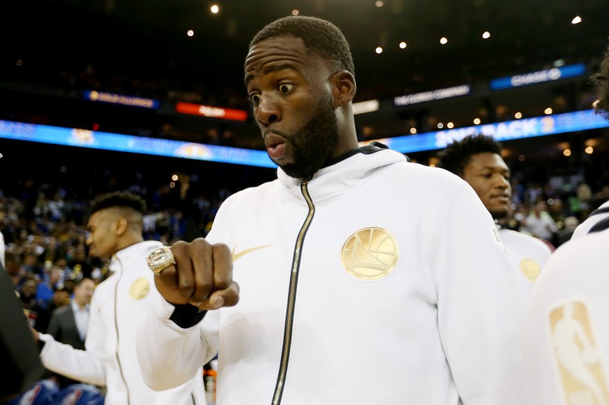 Draymond Green takes a hit from the national anthem rendition that will