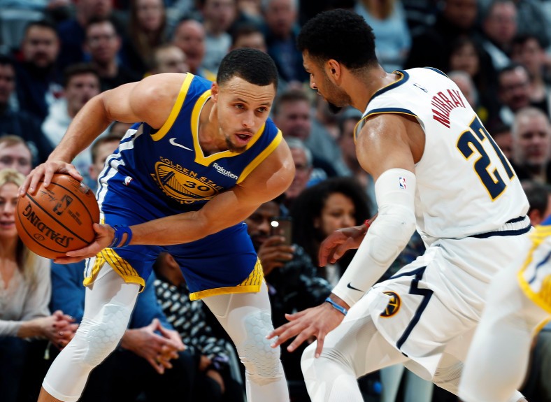 Warriors, 142, Nuggets, 111 Warriors offense goes into overdrive