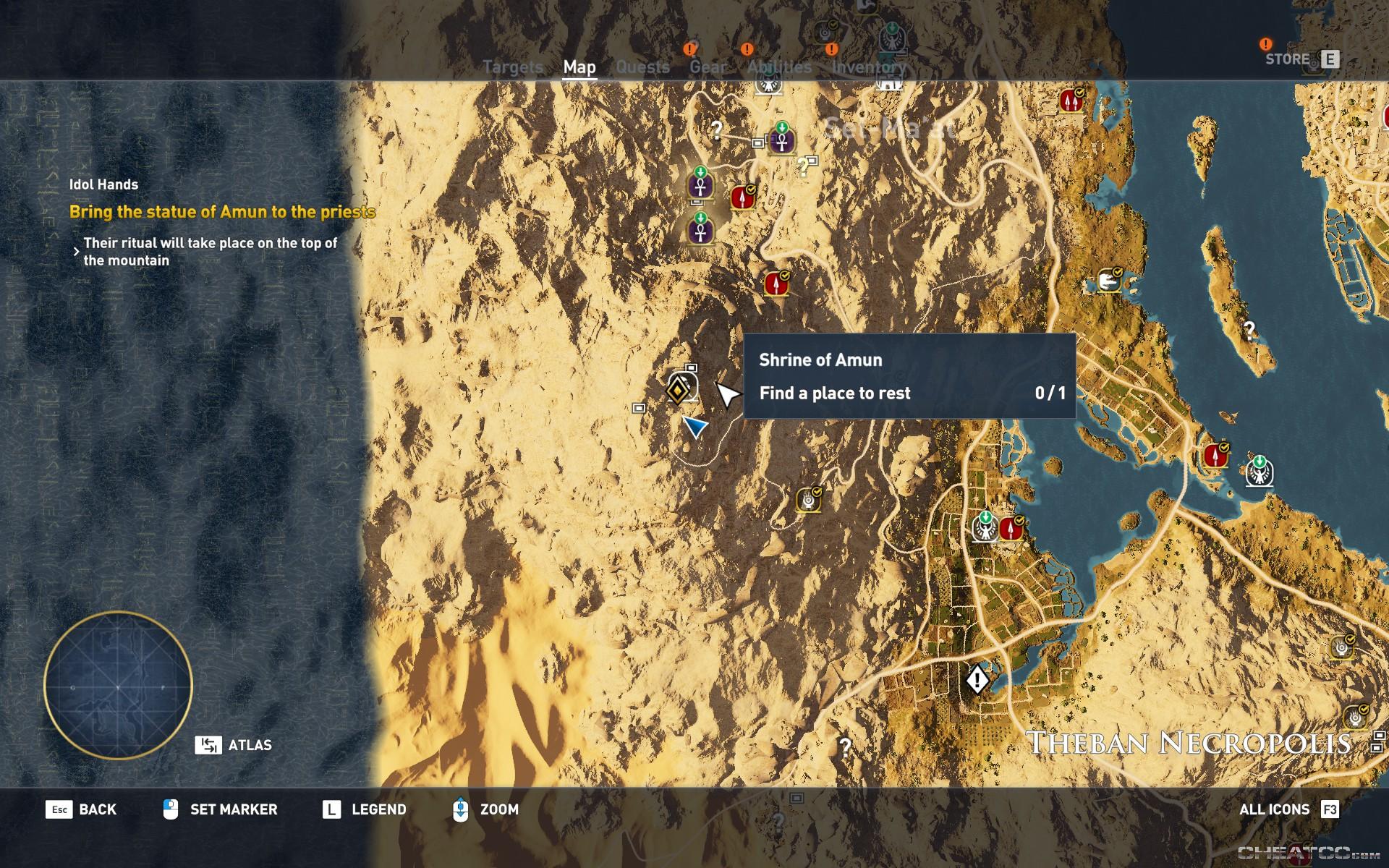 Assassin's Creed Origins Guide & Walkthrough Shrine of Amun (Location)
