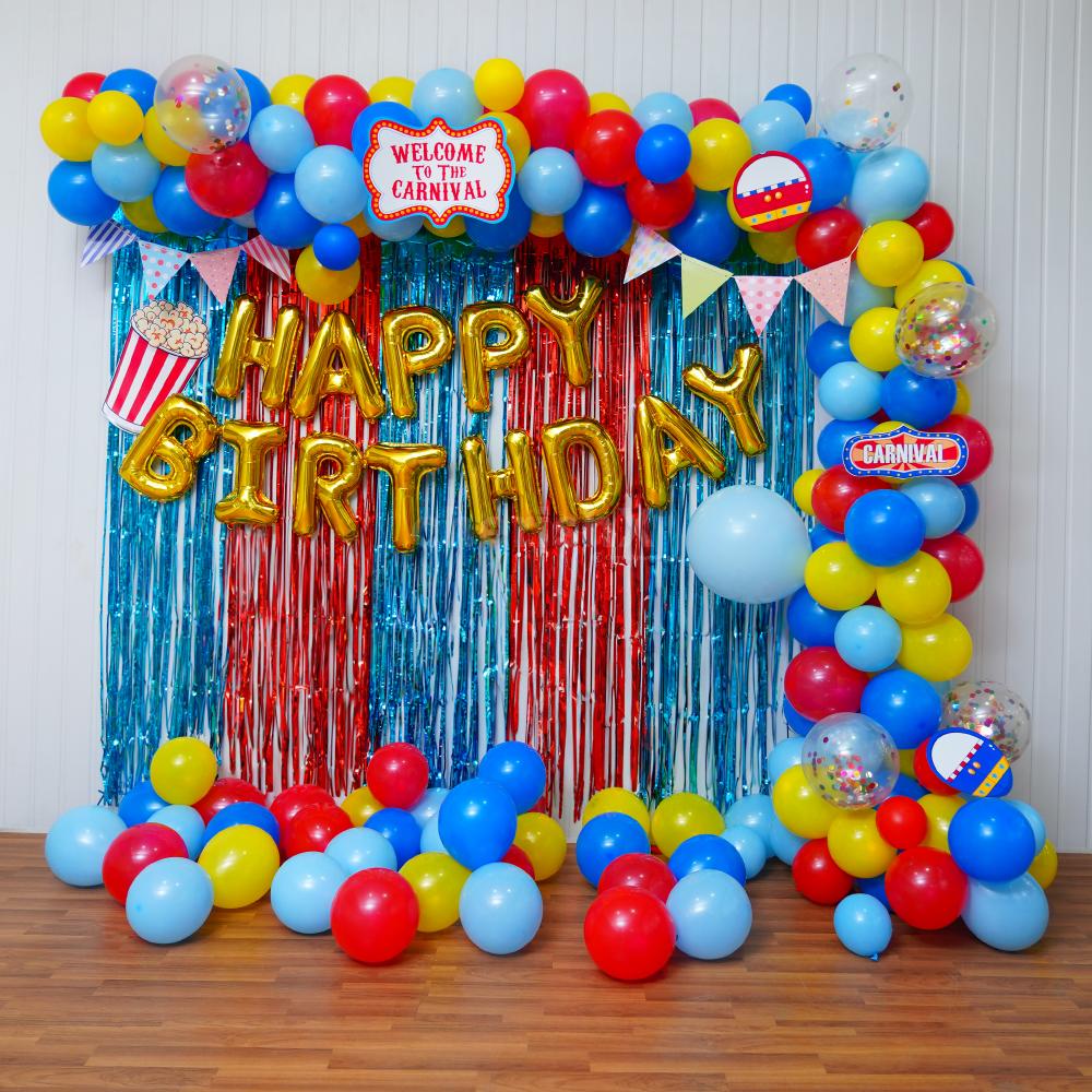 Simple Carnival Balloon Decoration for Your Kid's Birthday Party