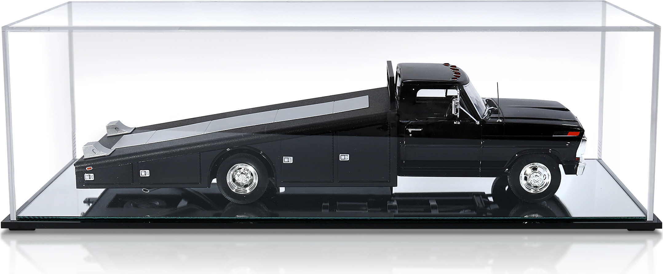 Ramp Truck Model Display Case w/ mirrored base for 118 scale Ramp