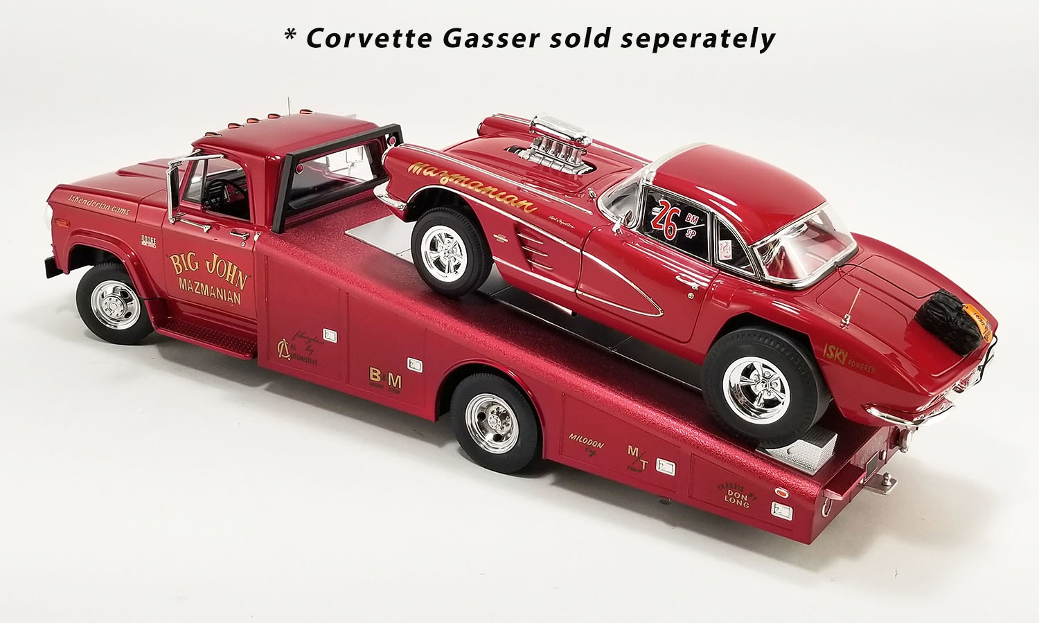 1970 Dodge D300 Ramp Truck Mazmanian in 118 scale by Acme Diecast