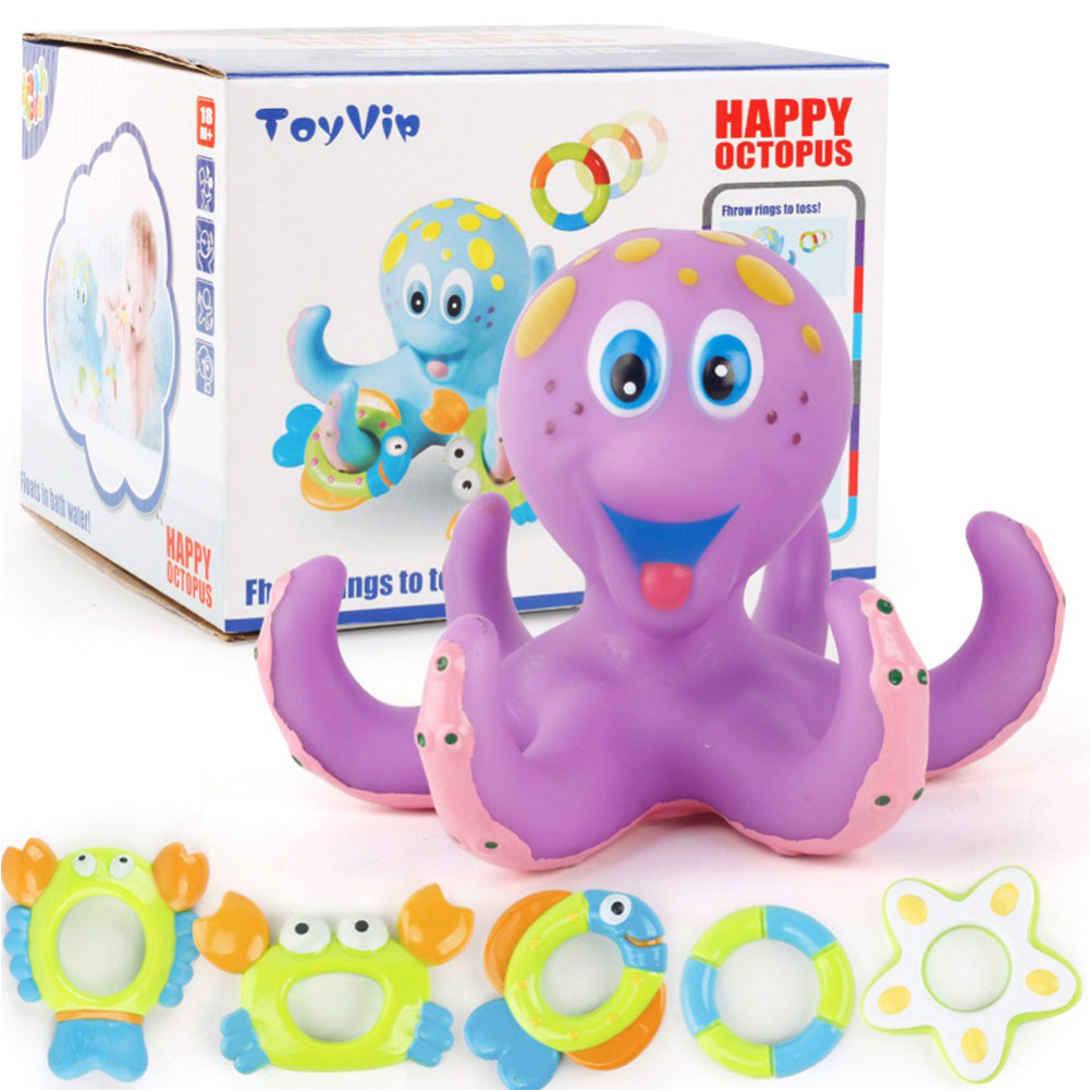 Wholesale Baby Bath Toy Octopus Throwing Circle Children Bath Toys
