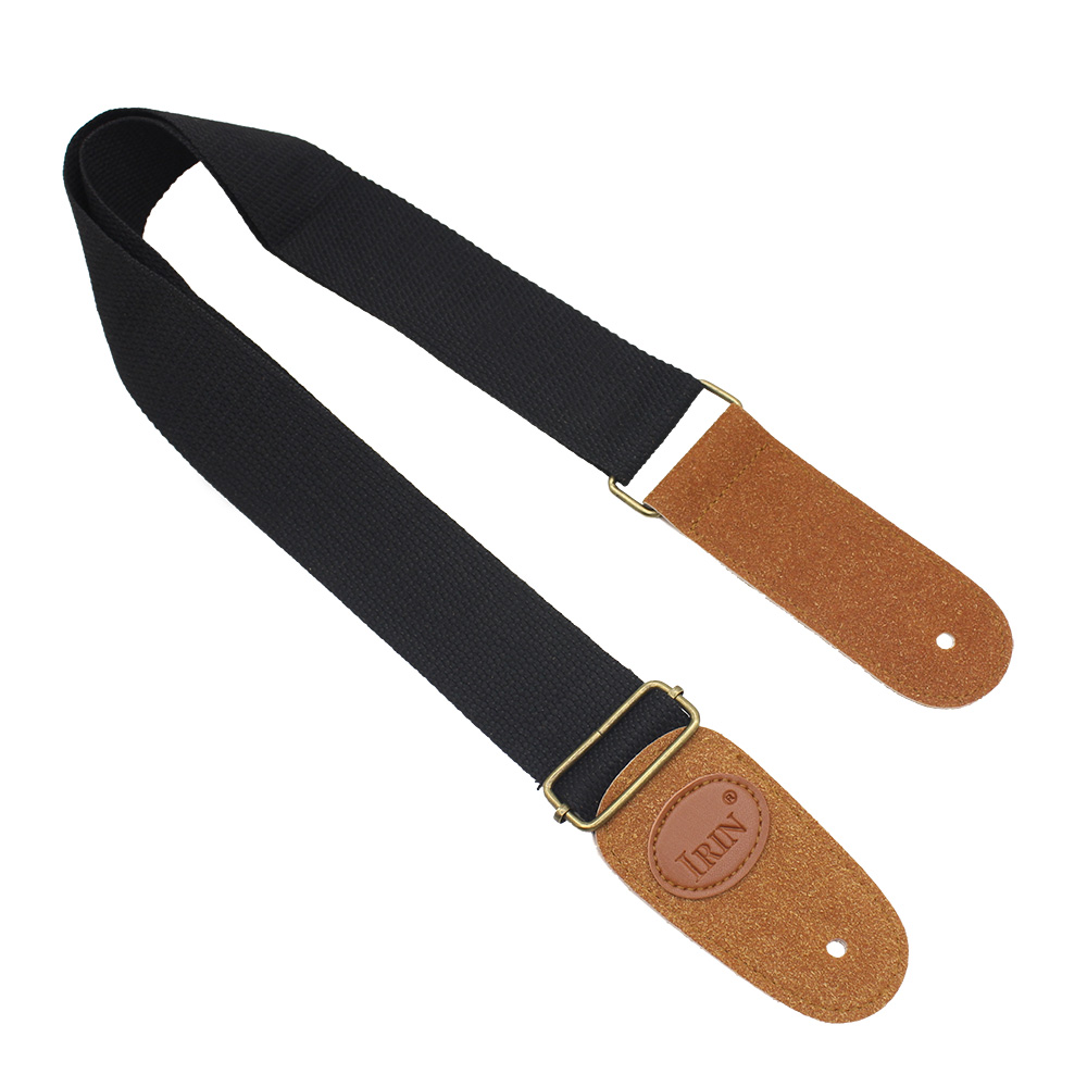 Wholesale Adjustable Guitar Belt Woven Cotton Guitar Strap with Leather