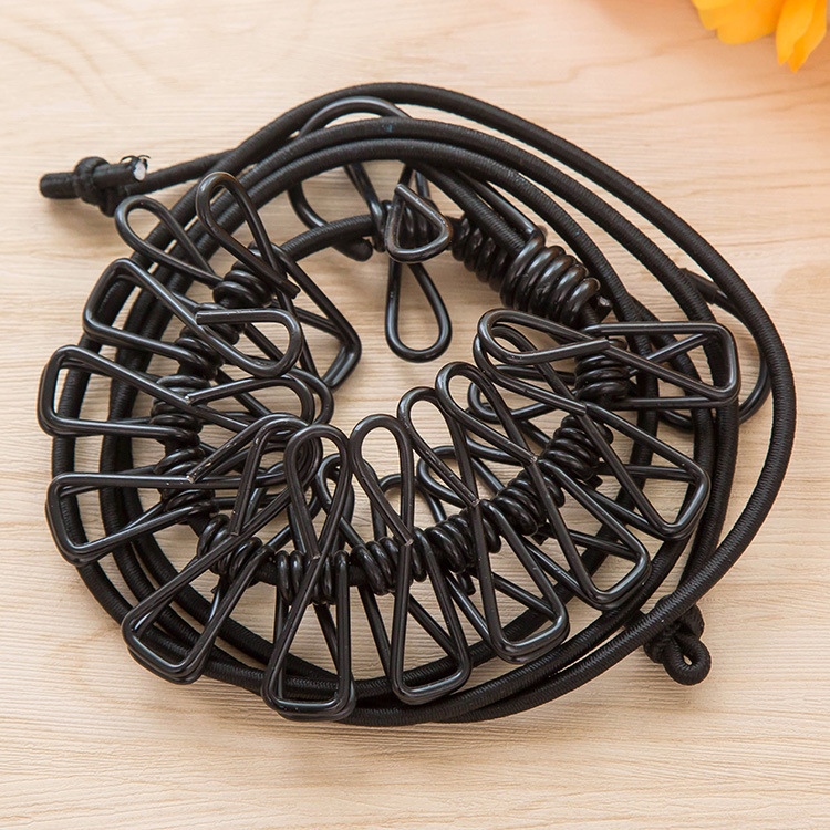 Wholesale Retractable Clothesline Elastic Washing Line With 12 Clips