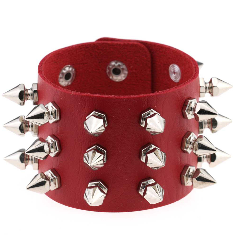 Gothic Delicate Cuspidal Spikes Rivet Leather Bracelets Punk Bracelet