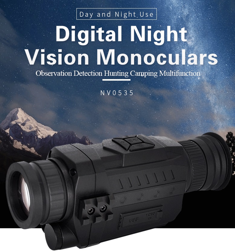 Infrared Digital Night Vision Monoculars Full Dark 5x40 200m Range Hunting Monocular Night