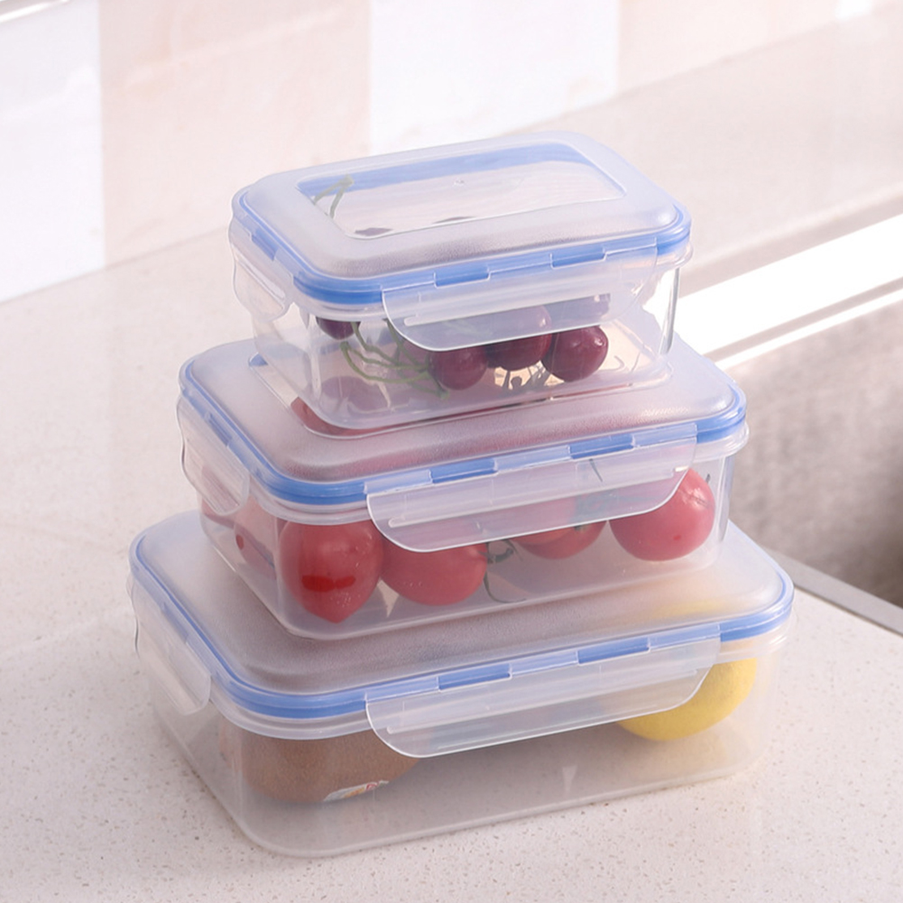 Wholesale 3Pcs/Set Rectangle Food Storage Box with Lid for Kitchen