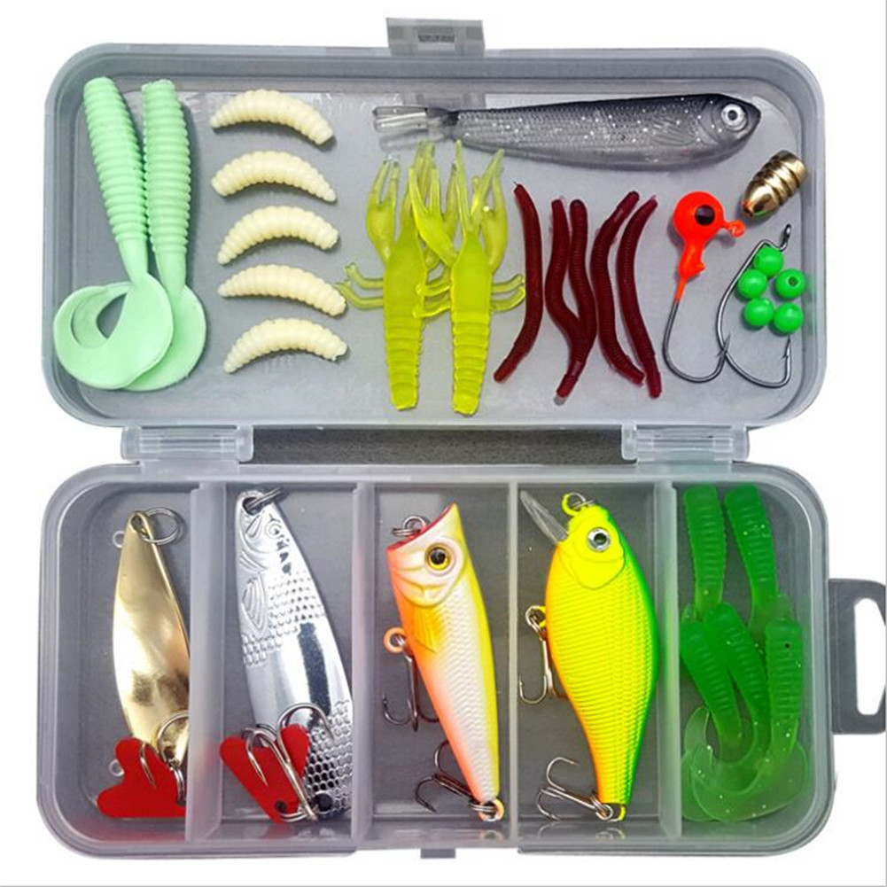 Wholesale 33pcs/set Lure Fish Bait Fishing Gear Accessories Kit 33PCS
