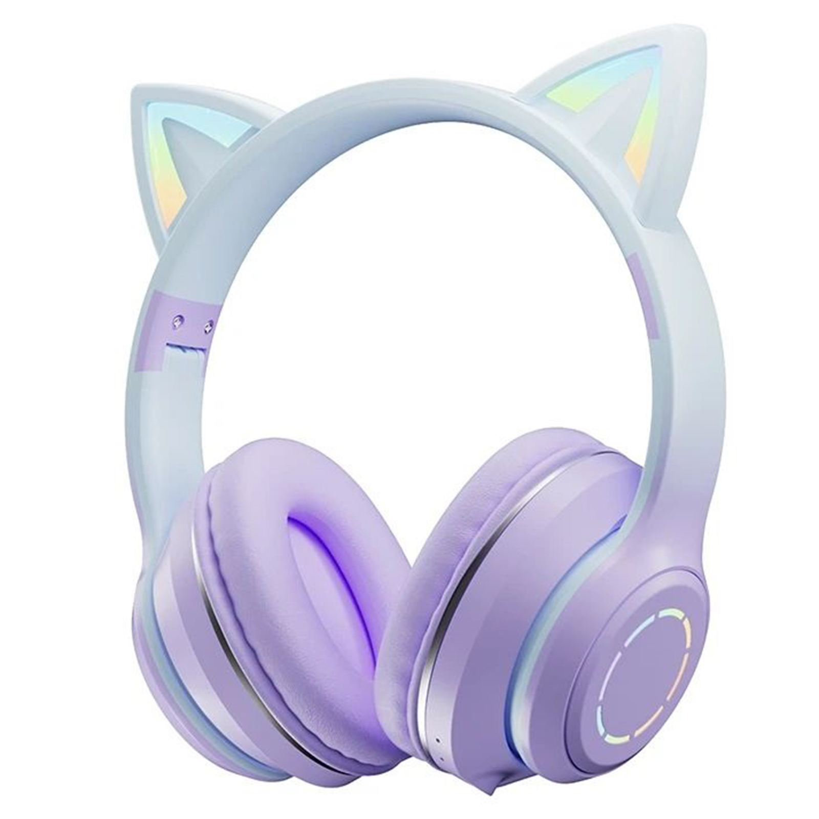 Wholesale Gradient Cat Ears Noise Canceling Headset Stereo Sound Headphones Wireless Headphones