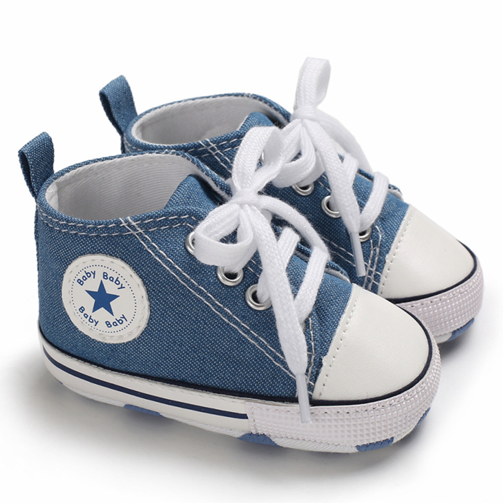 Wholesale Baby Soft Soled Shoes Canvas Breathable Shoes Light blue_13CM
