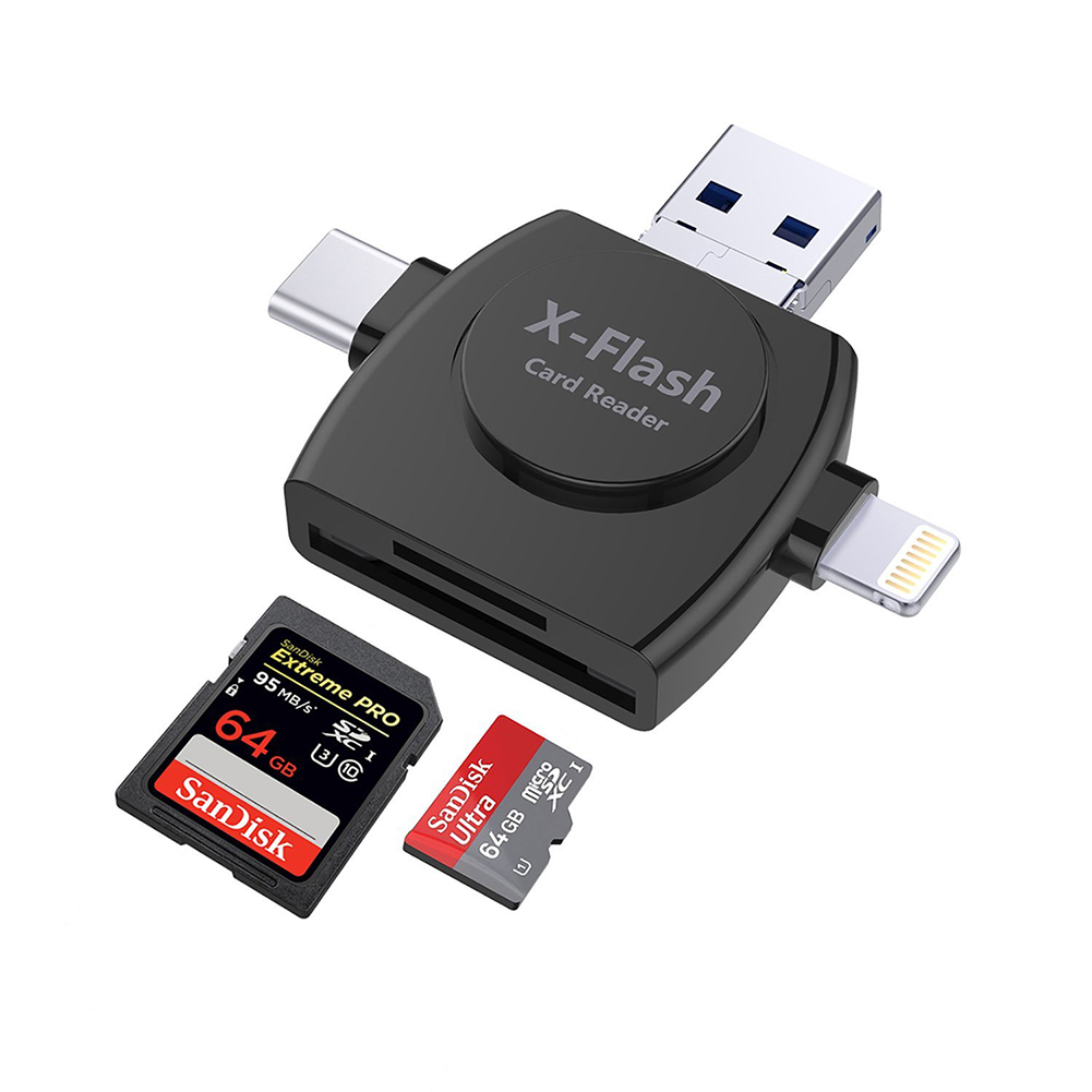Wholesale 4 in 1 Portable Micro SD & TF Card Reader SD Memory Card
