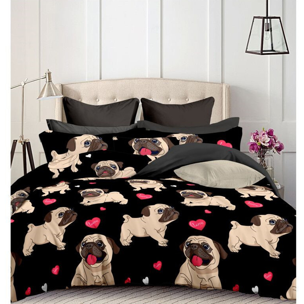 Wholesale Bulldog Printed Bedding Set Duvet Cover+Pillowcase Set 2/3Pcs
