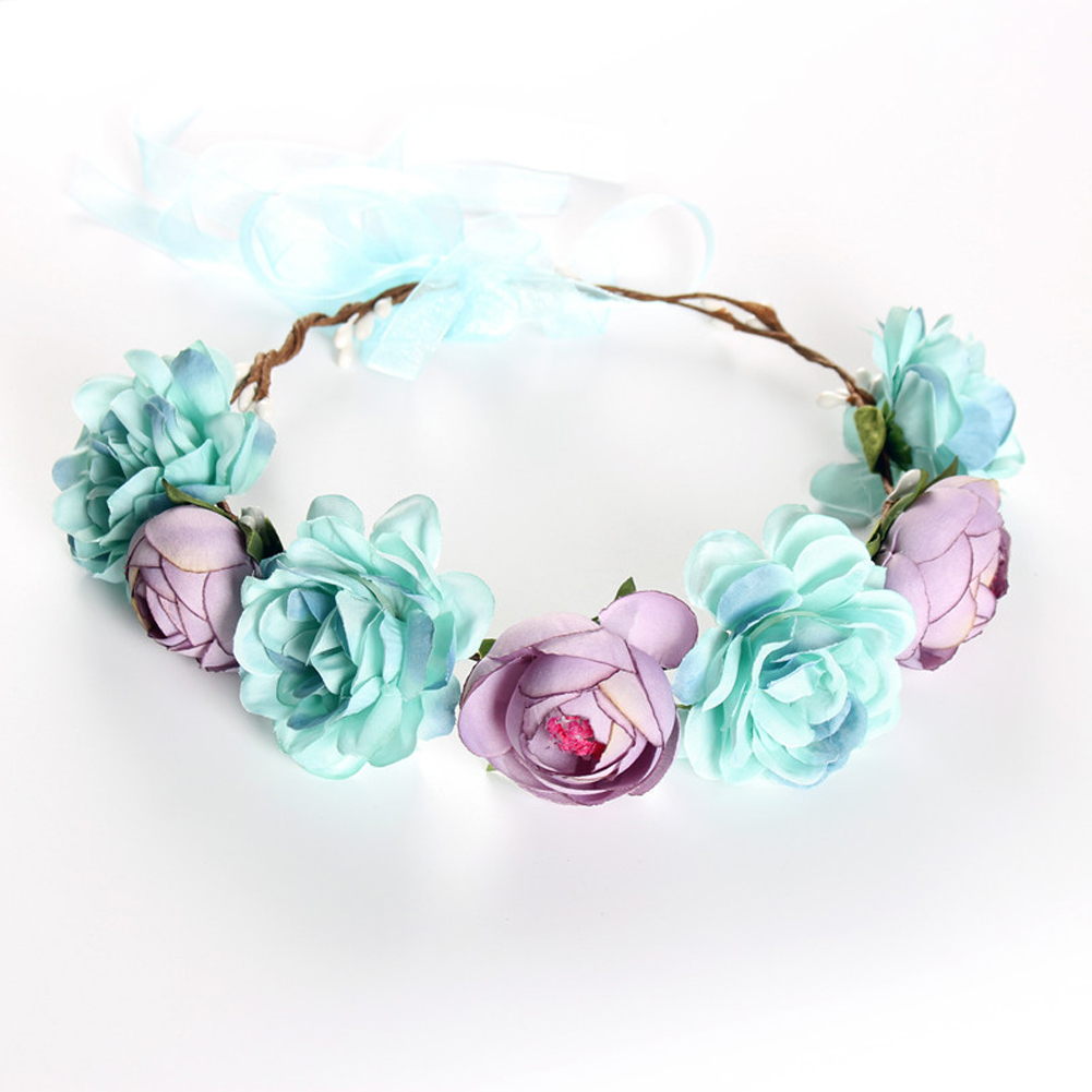 Wholesale Simulate Flower Garland Headband Floral Head Wreath Wedding
