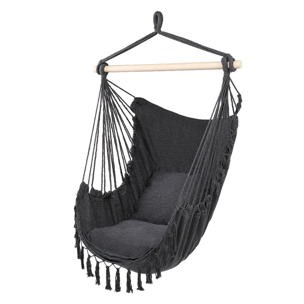 Wholesale [US Direct] Pillow Hanging Chair With Tassel 198lbs Load Capacity Sleep Hammock For
