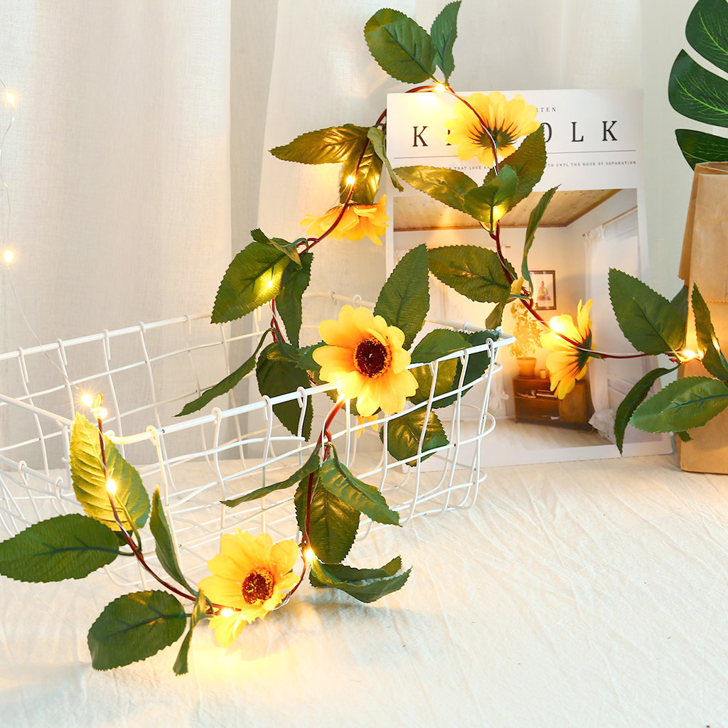 Wholesale 30 LED Battery Powered Sunflower String Lights for Wedding