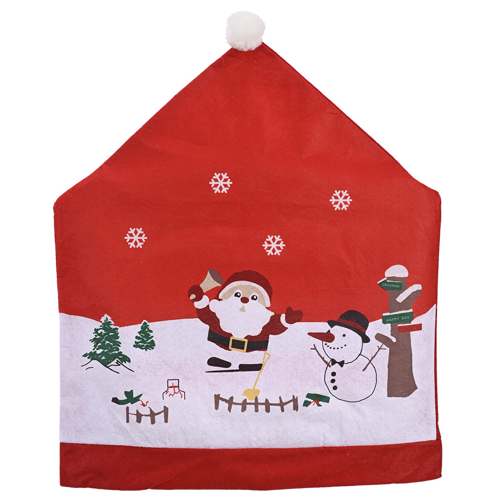 Wholesale Kitchen Table Chair Covers with Santa Claus Snowman Pattern