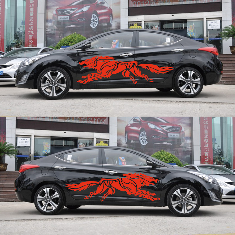 Wholesale 3D Wolf Totem Decals Car Stickers Full Body Car Styling Vinyl
