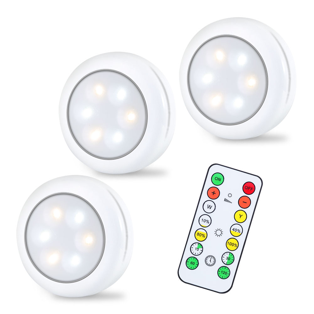 Wholesale Lunsy 6PCS Wireless Color Changing LED Puck Lights with 2PCS