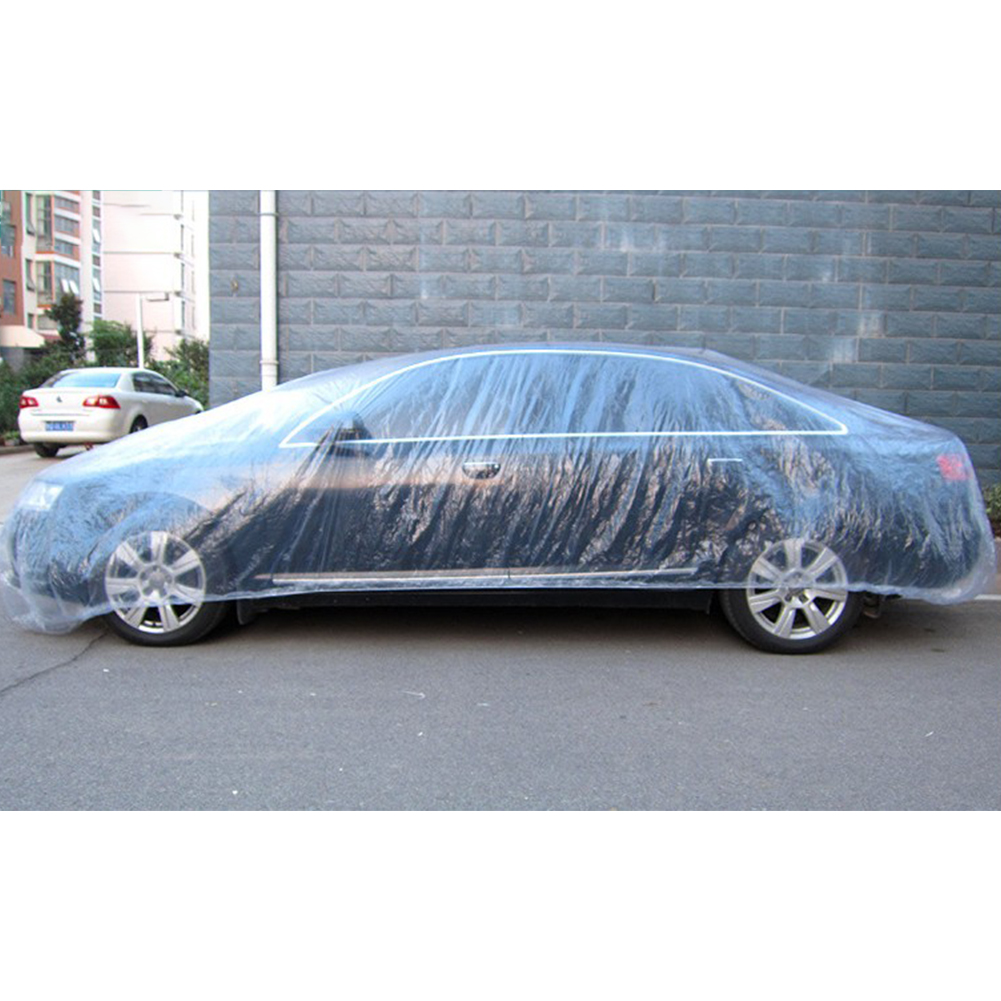 Disposable Car Cover Waterproof Transparent Plastic Dustproof Cover Car
