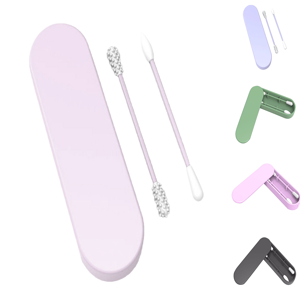 Silicone Reusable Cotton Swab Ear Clean Cosmetic Cotton Buds Sticks