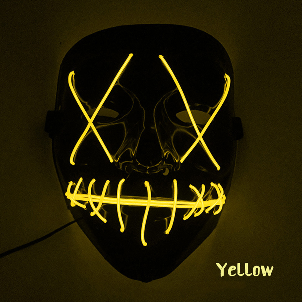 Wholesale Scary Halloween Mask LED Light Up Vshape Face Mask for