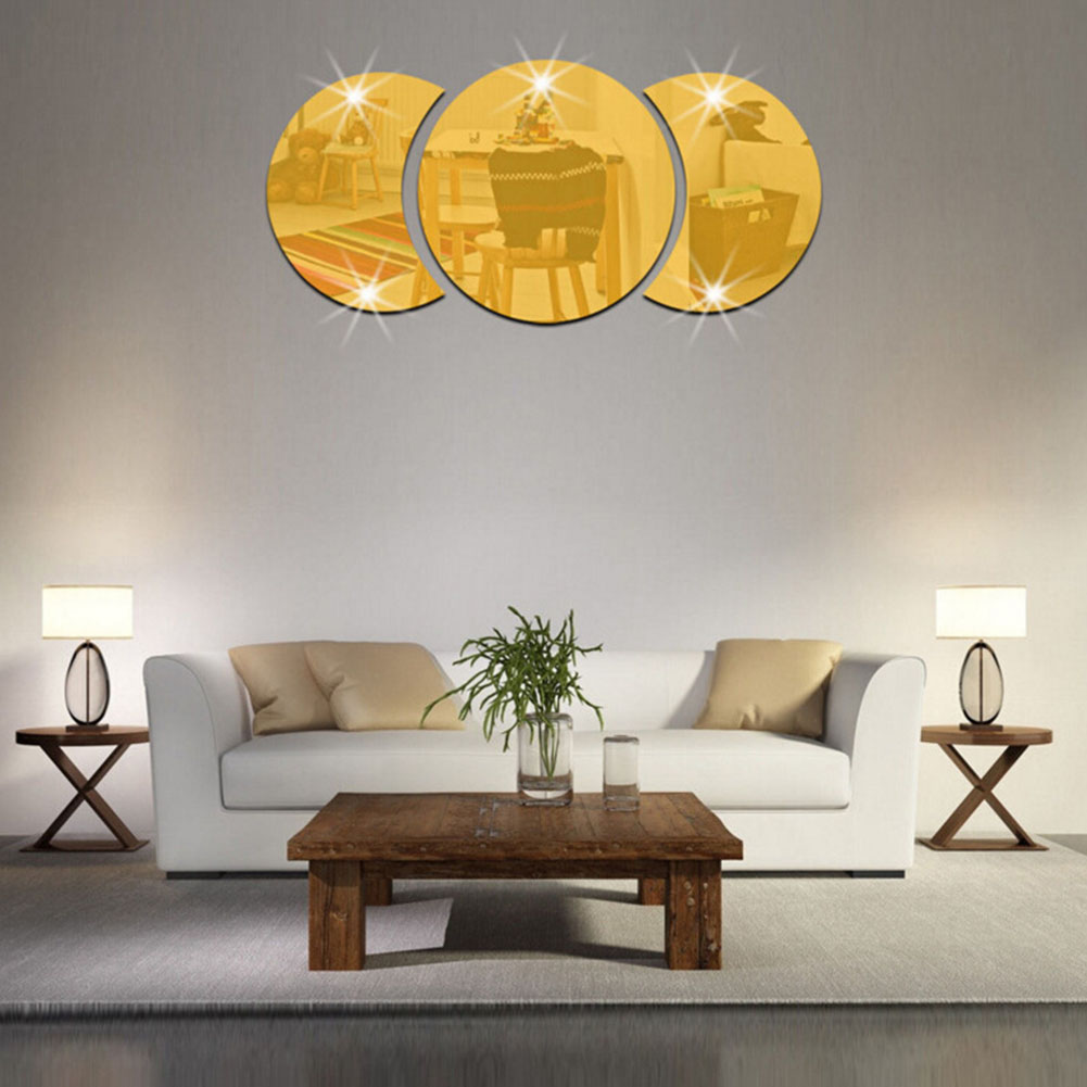 Wholesale Round Combination Mirror Wall Sticker DIY Decorative Living Room Handwashing Wallpaper