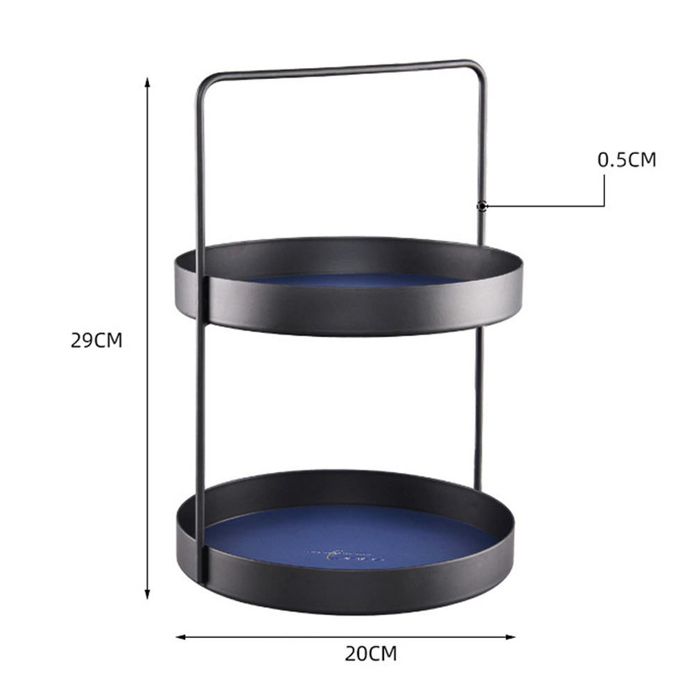 Wholesale Metal Storage Tray Storage Tray Double Layer Leather Pad